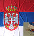 Official Serbian flag (1.5x1m) and CD 'Serbia'