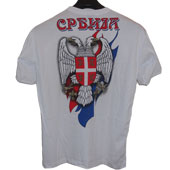 T shirt Serbia eagle - white