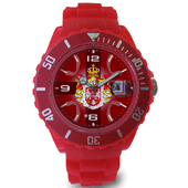 Serbian wristwatch with date - red