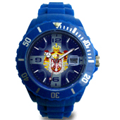 Serbian wristwatch with date - blue