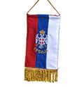 Knitted flag for the car 'Serbia - emblem'