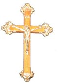 Wooden - brass cross