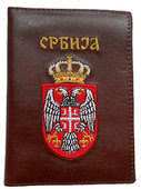 Leather knitted casing for documents - model A