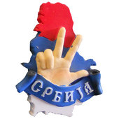 'Serbia - tree fingers' magnet