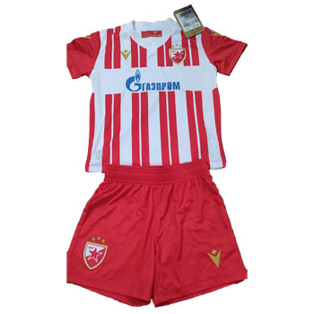 Macron dečiji komplet crveno-beli dres i šorts 23/24