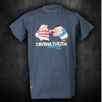 Kids Red Star rugby Serbia tshirt - grey