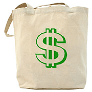 Shopping bag for money