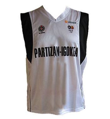 Replica of new Partizan basketball kids jersey for 2007/08 season 
