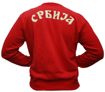 Sweatshirt Serbia with stripes - red-1