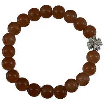 Brojanica od kamena - braon 2