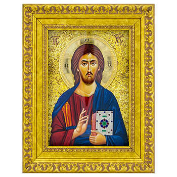 Ikona Gospod Isus Hristos pozlaćena 28x23cm