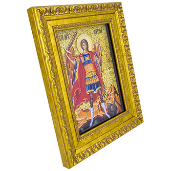 Икона Свети Арханђел Михаило позлаћена 28x23цм-1
