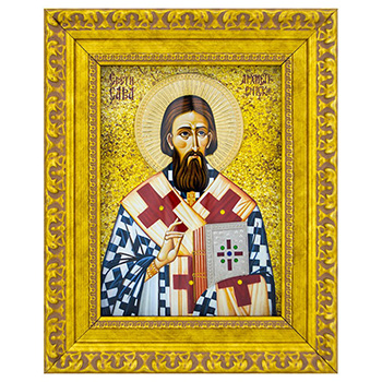 Ikona Sveti Sava pozlaćena 28x23cm