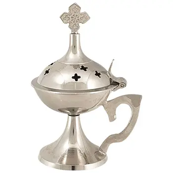 Censer made of high quality brass with nickel finish 12x8.5cm Censer made of high quality brass with nickel finish 12x8.5cm