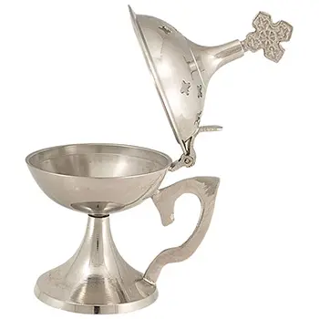 Censer made of high quality brass with nickel finish 12x8.5cm-1 Censer made of high quality brass with nickel finish 12x8.5cm-1