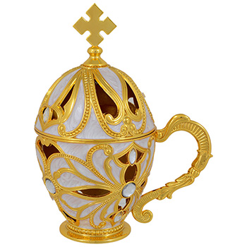 Kadionica metalna sa kristalima - bela