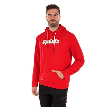 Red sweatshirt with hoodie 
