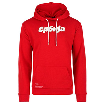 Red sweatshirt with hoodie 