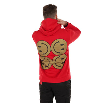 Red sweatshirt with hoodie 