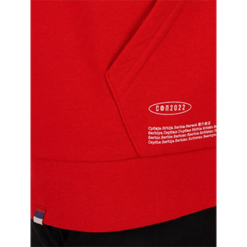 Red sweatshirt with hoodie 