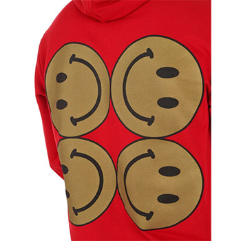 Red sweatshirt with hoodie 