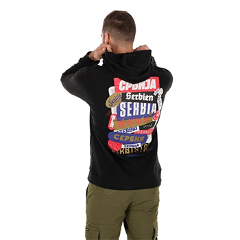 Crni zip duks sa kapuljačom 