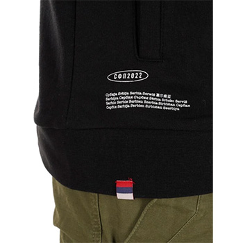 Crni zip duks sa kapuljačom 