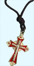 Necklace with cross (red) - model A