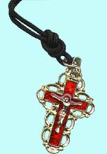 Necklace with cross (red) - model B