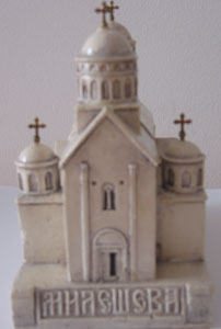 Maketa manastira Mileševa (gips)