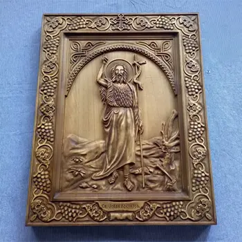 Ikona Sveti Jovan Krstitelj duborez 26x32cm-1