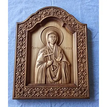 Икона Света Петка дуборез 26x32цм-1