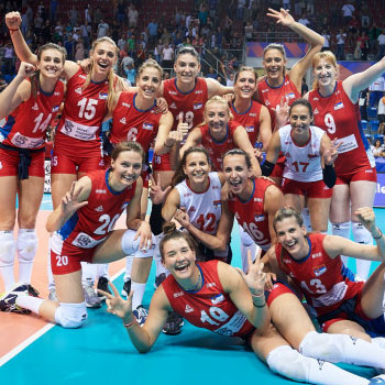 Peak ženski dres i šorc odbojkaške reprezentacije Srbije - crveni sa štampom