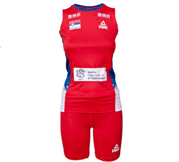 Peak ženski dres i šorc odbojkaške reprezentacije Srbije - crveni sa štampom-1