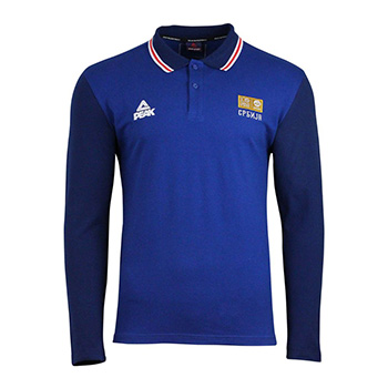 Peak teget polo majica sa dugim rukavima košarkaške reprezentacije Srbije 2023