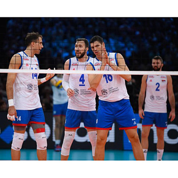 Official Peak volleyball jersey and shorts of Serbia male new - white-1