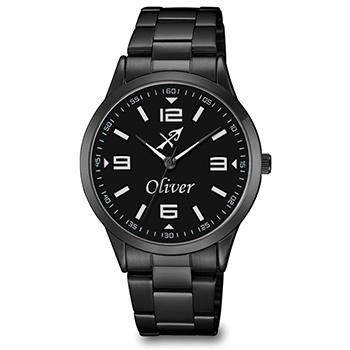 Personalized mens wristwatch (horoscope sign and name) Q&Q C10A(C)-8