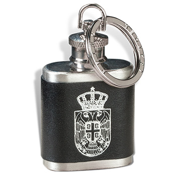 Privezak pljoskica Srbija - crni-1