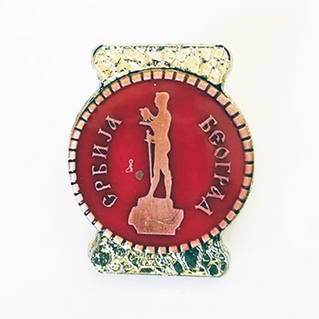 Magnet with a clip Statue of Victor - red