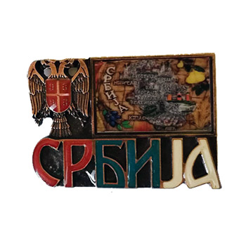 Metalni magnet razglednica - mapa Srbije