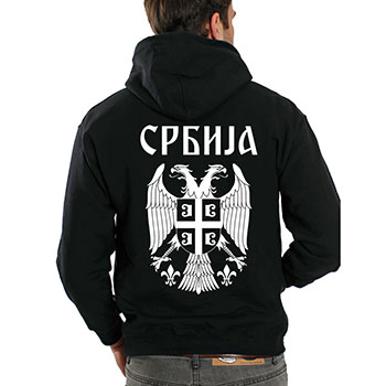 Crni duks sa kapuljačom 