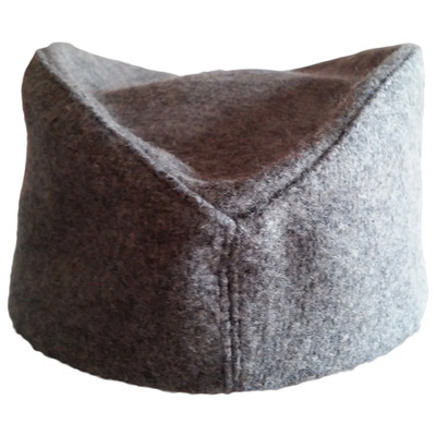 Serbian folk hat for winter - gray