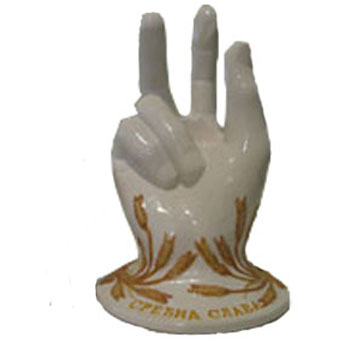 Candlestick ceramic Three fingers