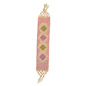 Wool hand-woven bookmark - longer diamonds