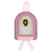 Ikona Isus Hrist, za bebe, posrebrena 10x8cm
