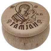 Drvena kutija za tamjan - Presveta Bogorodica 4x6cm