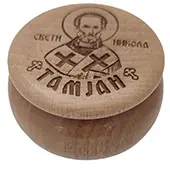 Drvena kutija za tamjan - Sveti Nikola 4x6cm