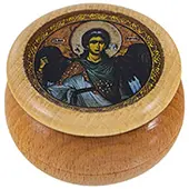 Drvena kutija za tamjan - Sveti Arhangel Mihailo 3,2x5,5cm