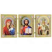 Triptih Gospod, Bogorodica, Sveti Nikola 8,5x19cm