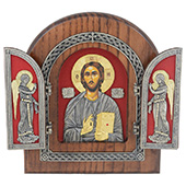 Triptih Gospod Isus Hristos 22x18cm (na crvenoj pozadini)
